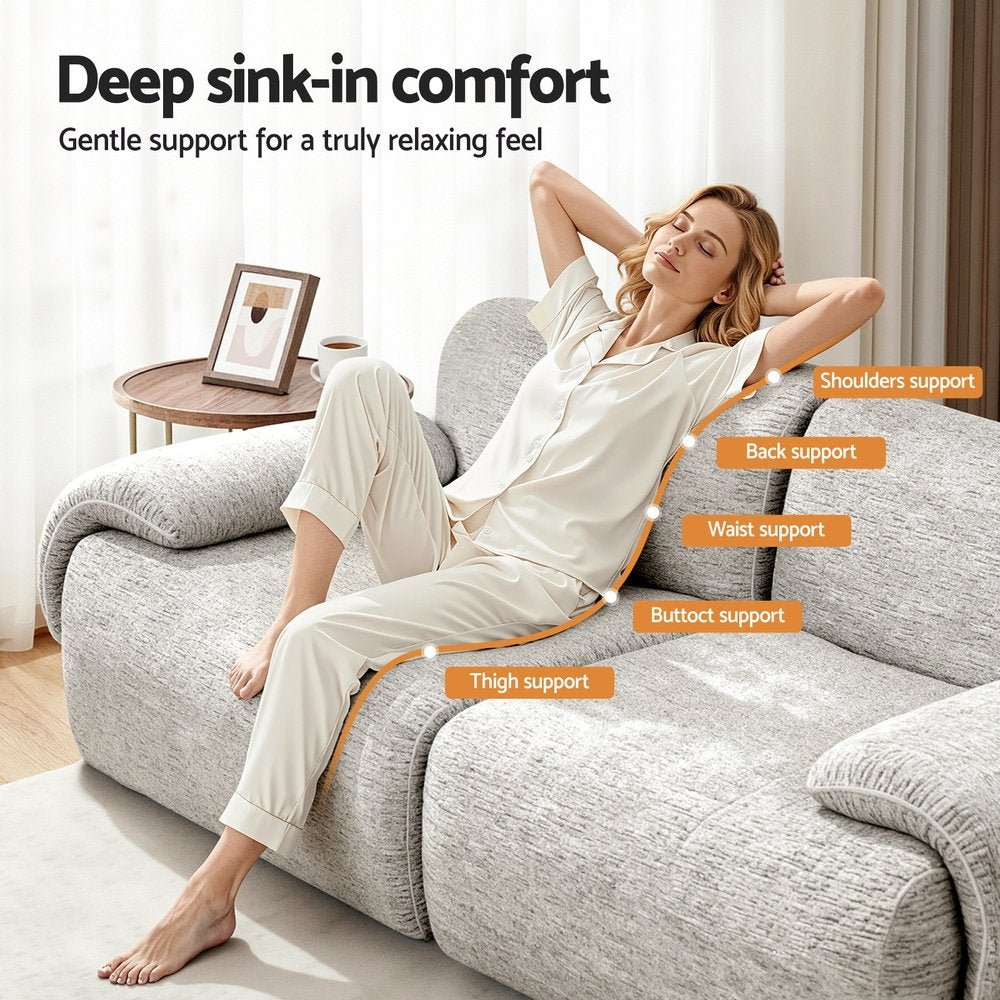 2 Seater Sofa Modular Sectional Sofas Couch Bed No Assembly Living Room Grey - Furniture > Sofas > Sofas & Sofa Beds - Rivercity House & Home Co. (ABN 18 642 972 209) - Affordable Modern Furniture Australia