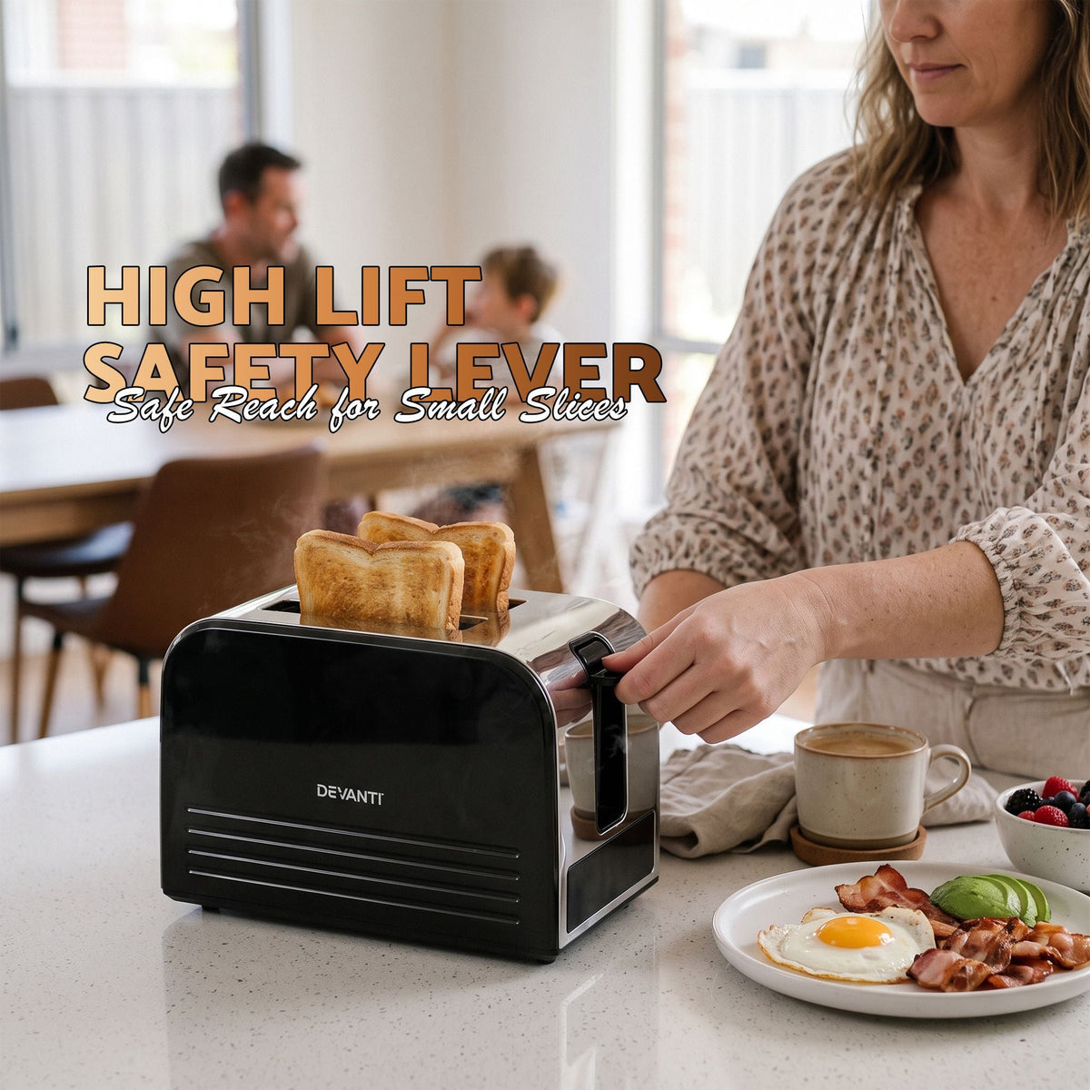 2-Slice Toaster with LED Display, 3.5cm Wide Slots & 6 Browning Levels - Appliances > Kitchen Appliances > Toasters & Grills - Rivercity House & Home Co. (ABN 18 642 972 209) - Affordable Modern Furniture Australia