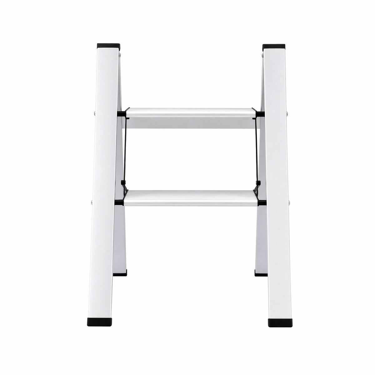 2 Step Folding Aluminium Step Ladder with Platform - Silver - Tools > Industrial Tools > Ladders & Scaffolding - Rivercity House & Home Co. (ABN 18 642 972 209) - Affordable Modern Furniture Australia
