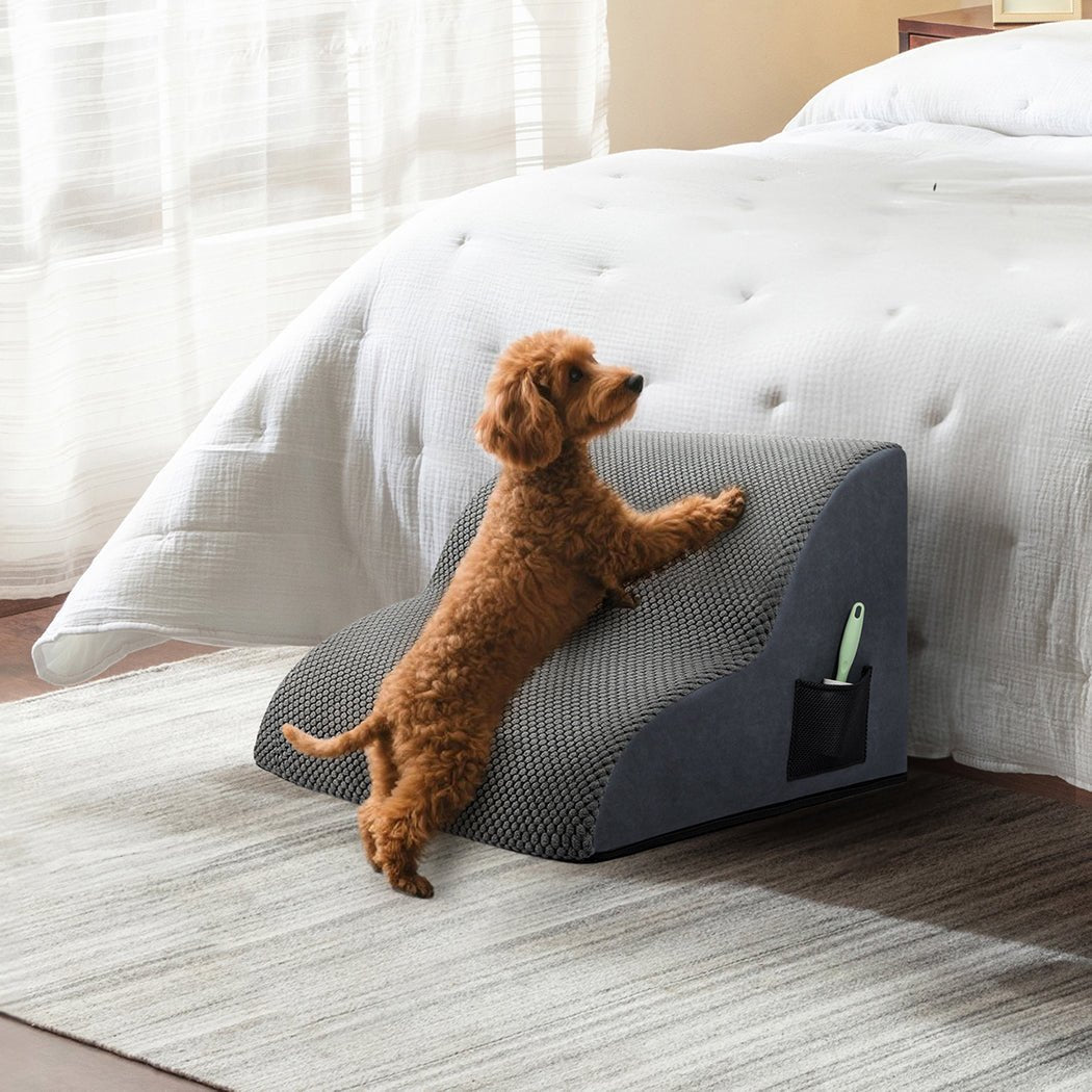 2 - Step Pet Stairs with High - Density Foam and Non - Slip Surface - Grey - Rivercity House & Home Co. (ABN 18 642 972 209) - Affordable Modern Furniture Australia