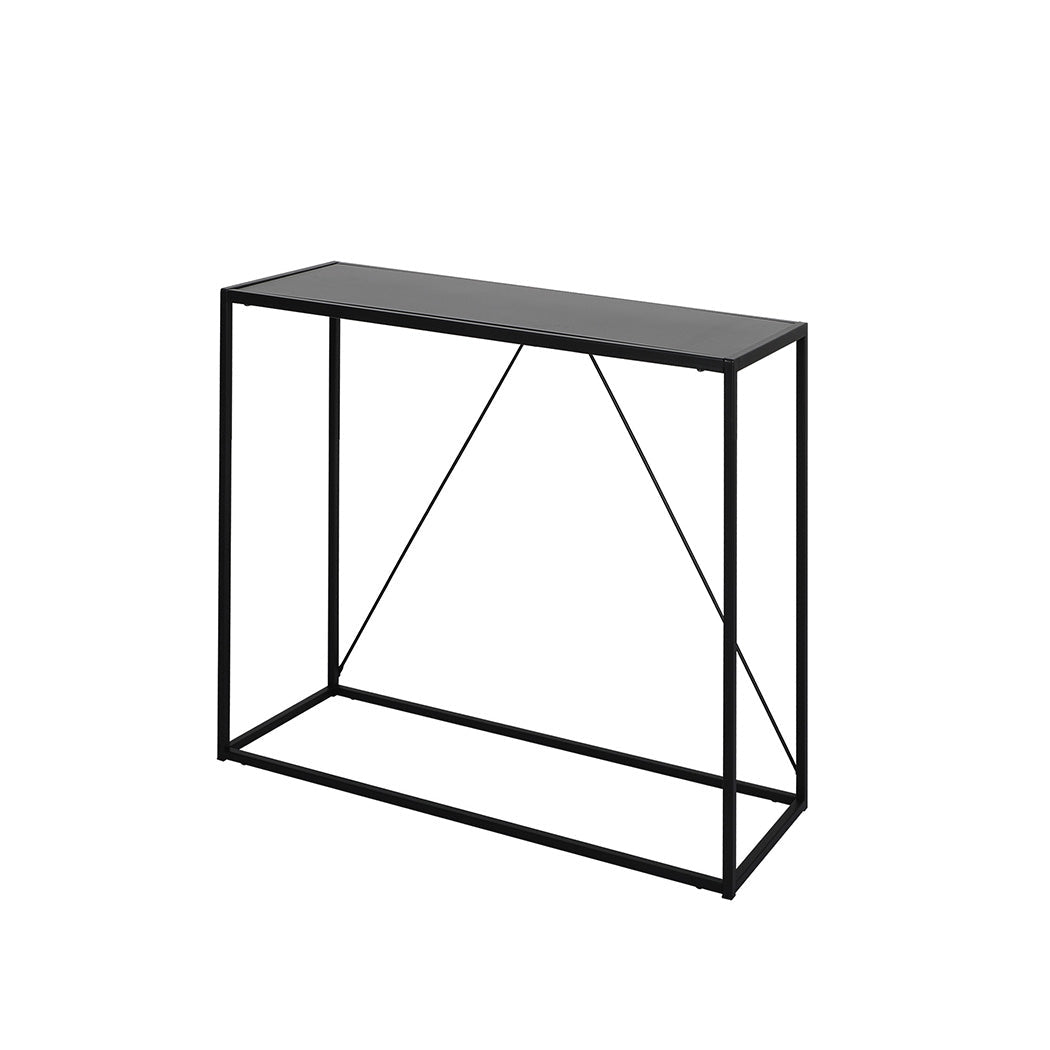 2 - Tier Console Table with Storage 90cm x 30cm x 80cm - Black - Rivercity House & Home Co. (ABN 18 642 972 209) - Affordable Modern Furniture Australia