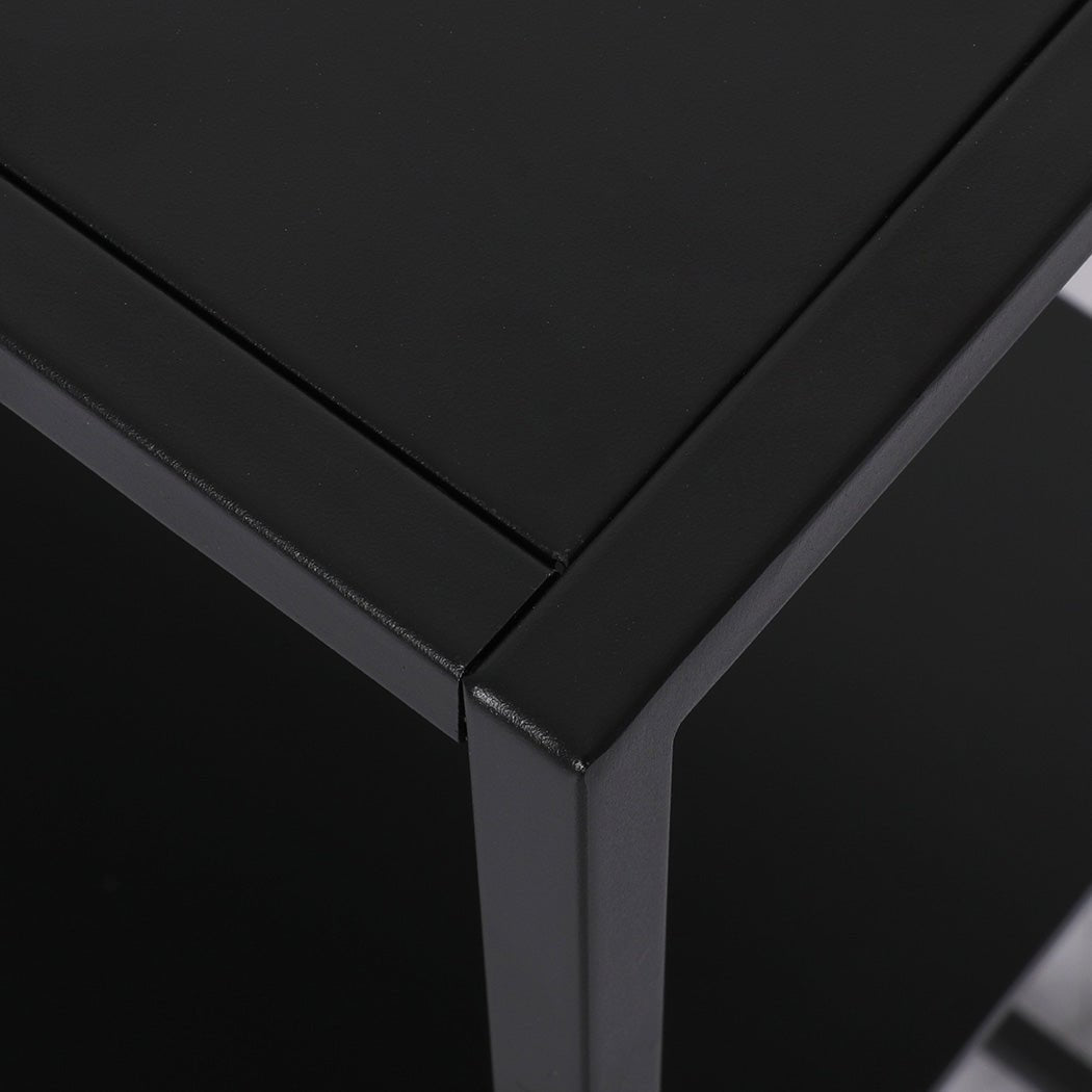 2 - Tier Console Table with Storage 90cm x 30cm x 80cm - Black - Rivercity House & Home Co. (ABN 18 642 972 209) - Affordable Modern Furniture Australia