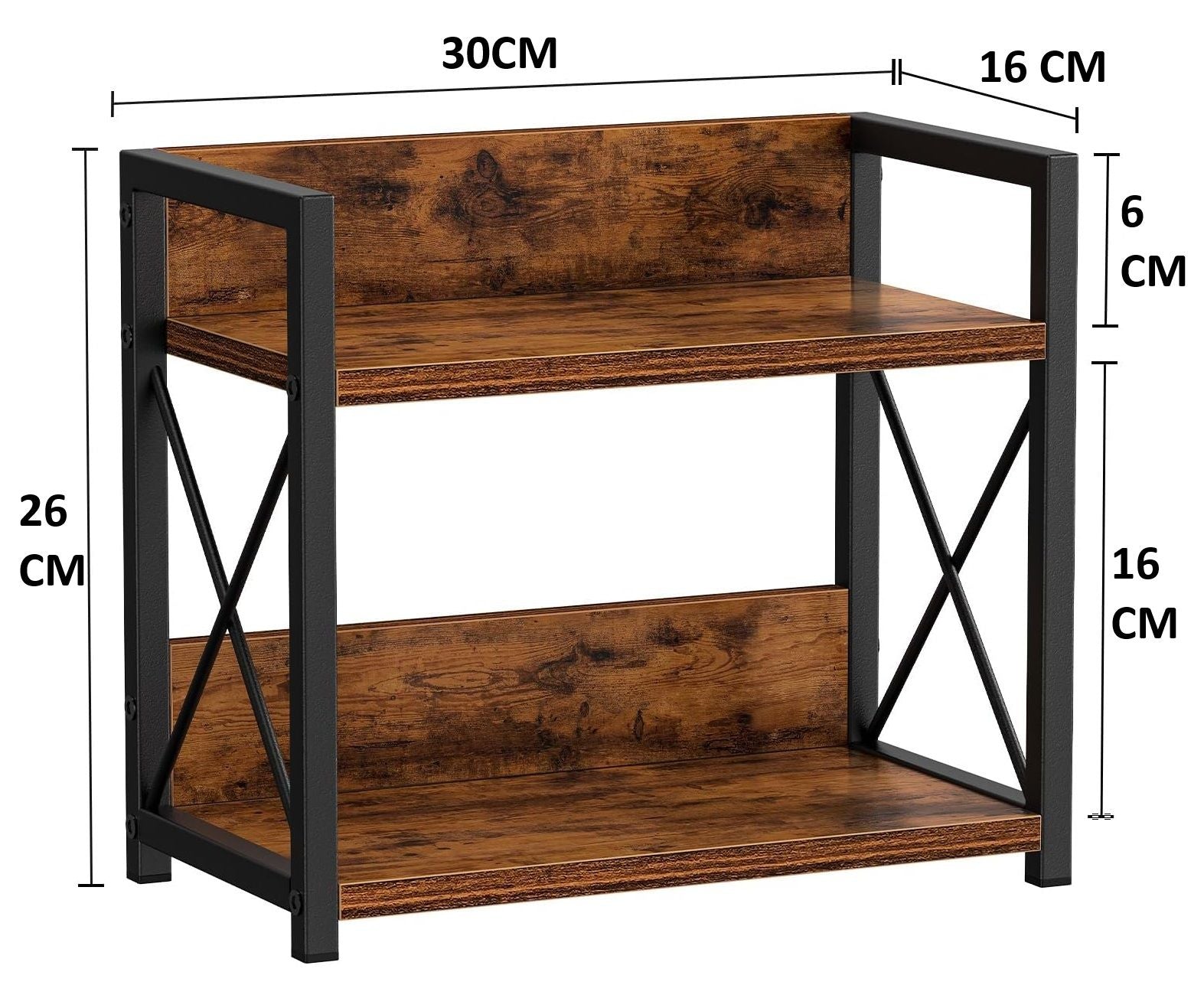 2 - Tier Countertop Shelf Organizer Rustic Wood Kitchen Spice Rack for Storage, Condiments & Cabinet Organization - Home & Garden > DIY > Kitchen & Bathroom DIY - Rivercity House & Home Co. (ABN 18 642 972 209) - Affordable Modern Furniture Australia