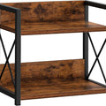 2-Tier Rustic Wood Countertop Shelf Organiser for Kitchen Spice Rack & Storage - Black