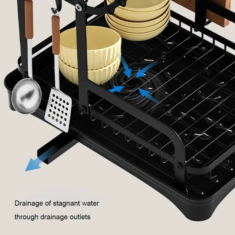 2 Tier Dish Drainer Rack with Removable Drain Basket - Home & Garden > DIY > Kitchen & Bathroom DIY - Rivercity House & Home Co. (ABN 18 642 972 209) - Affordable Modern Furniture Australia