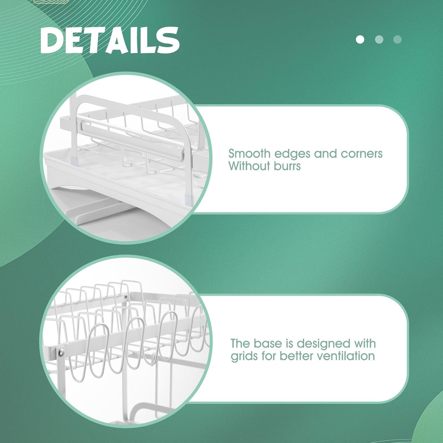 2 - Tier Dish Drying Rack with Drainage Tray, Utensil Holder, Cup Hooks & Cutting Board Slot for Countertop Kitchen Storage (White) - Home & Garden > Kitchenware > Dish Racks - Rivercity House & Home Co. (ABN 18 642 972 209) - Affordable Modern Furniture Australia