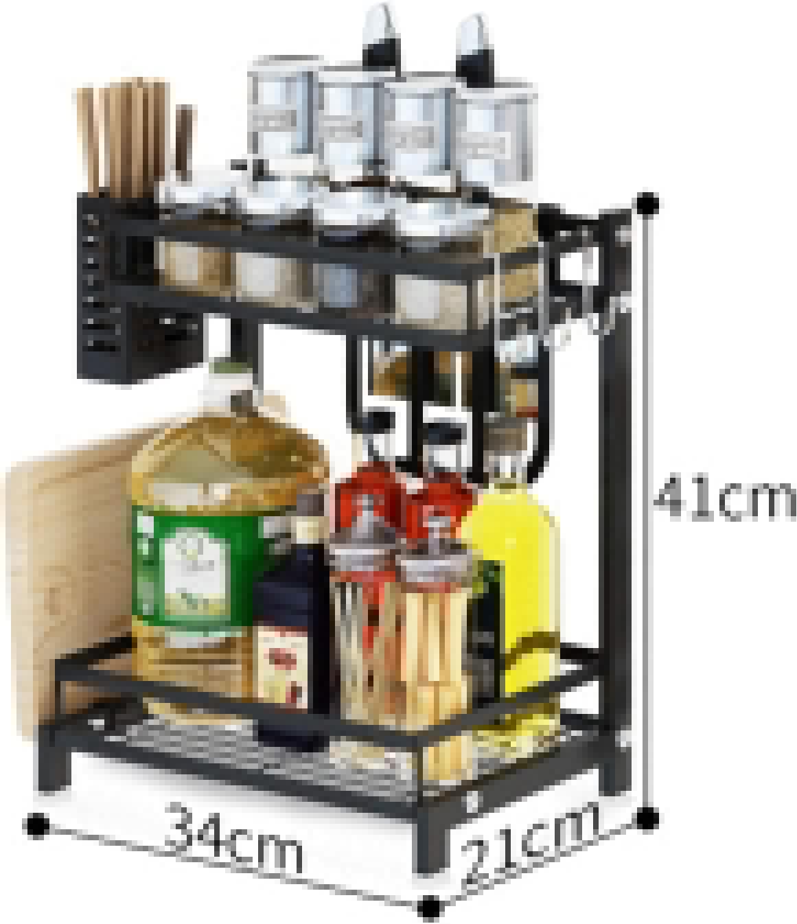 2 - Tier Kitchen Spice Rack Organizer Storage Shelf for Condiments, Oil Bottles, Utensils, Cutting Board & More - Home & Garden > DIY > Kitchen & Bathroom DIY - Rivercity House & Home Co. (ABN 18 642 972 209) - Affordable Modern Furniture Australia