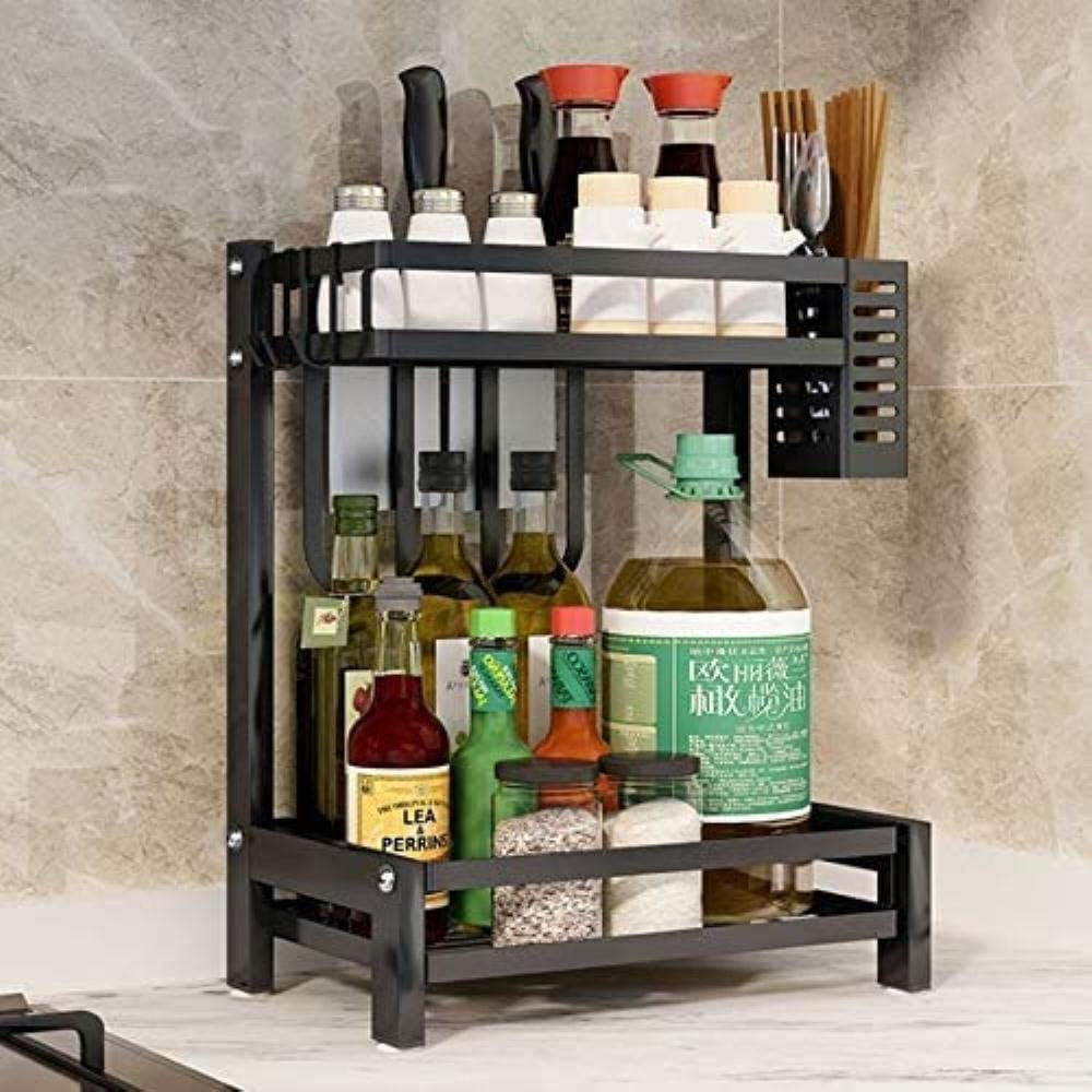 2 - Tier Kitchen Spice Rack Organizer Storage Shelf for Condiments, Oil Bottles, Utensils, Cutting Board & More - Home & Garden > DIY > Kitchen & Bathroom DIY - Rivercity House & Home Co. (ABN 18 642 972 209) - Affordable Modern Furniture Australia