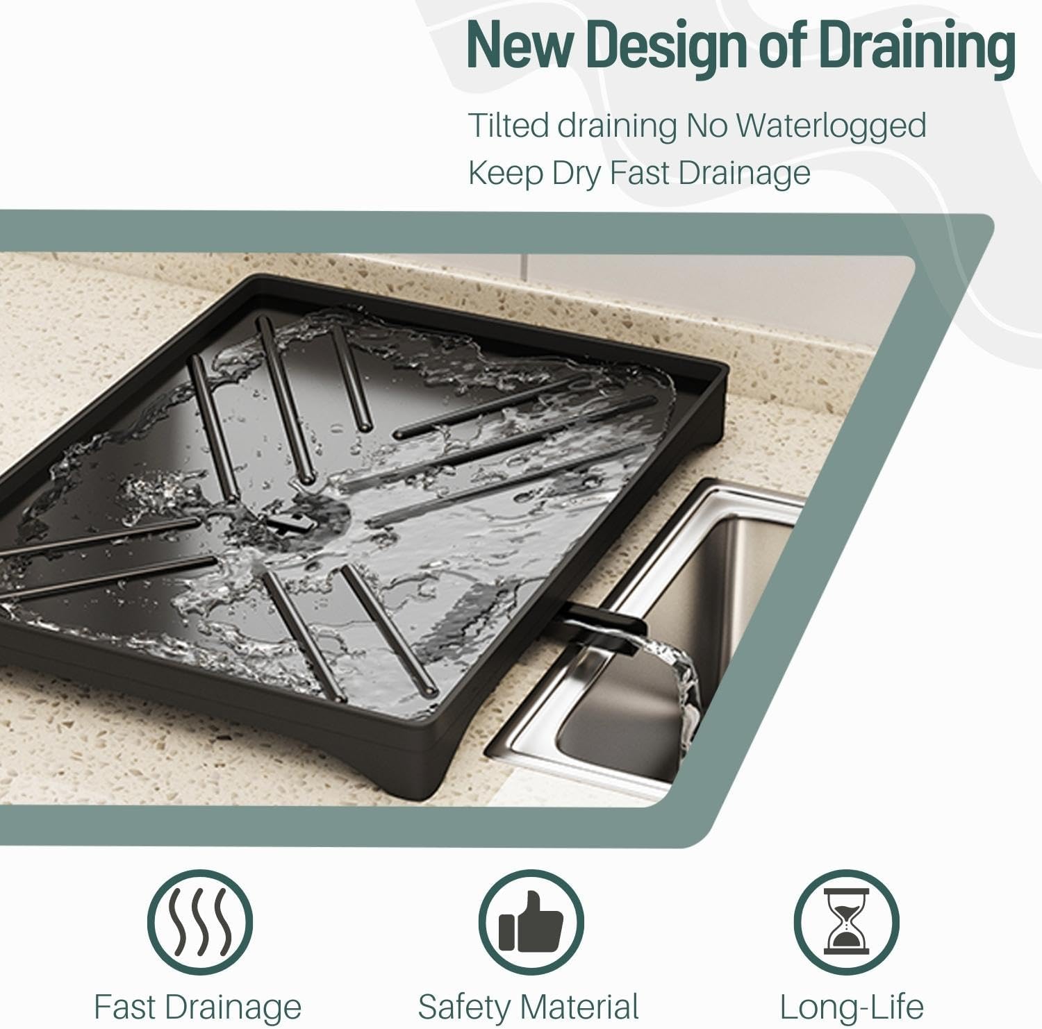 2 - Tier Large Dish Drying Rack with Drainboard, Utensil Holder, Glass Hooks & Cutlery Storage (Black) - Home & Garden > Kitchenware > Dish Racks - Rivercity House & Home Co. (ABN 18 642 972 209) - Affordable Modern Furniture Australia