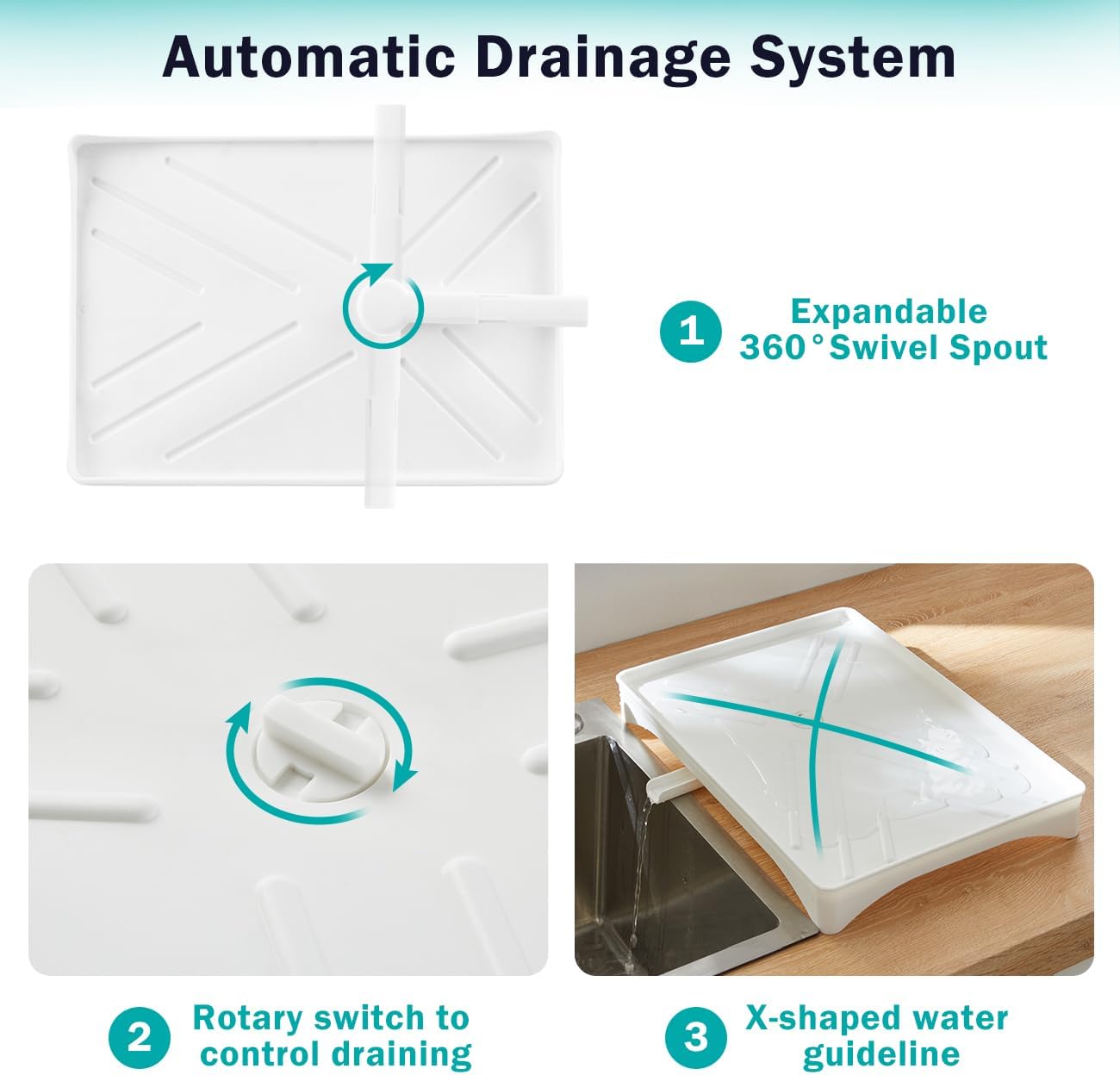 2 - Tier Large Dish Drying Rack with Drainboard, Utensil Holder, Glass Hooks & Cutlery Storage (White) - Home & Garden > Kitchenware > Dish Racks - Rivercity House & Home Co. (ABN 18 642 972 209) - Affordable Modern Furniture Australia