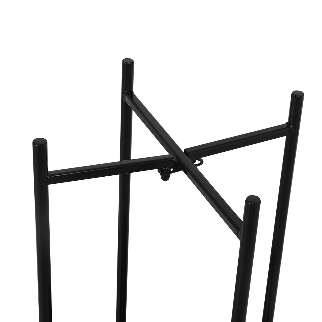 2 Tier Large Indoor Outdoor Plant Stand - Black - Rivercity House & Home Co. (ABN 18 642 972 209) - Affordable Modern Furniture Australia