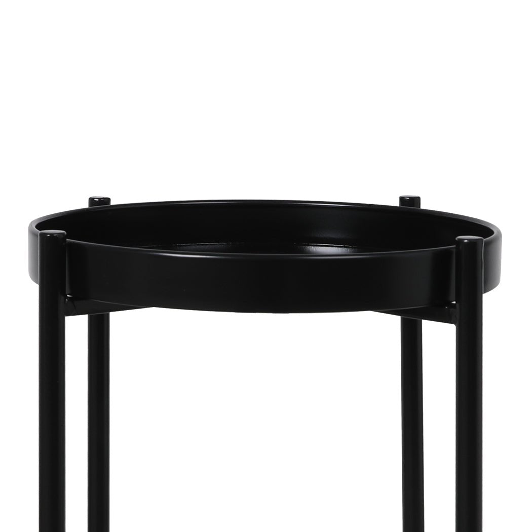 2 Tier Large Indoor Outdoor Plant Stand - Black - Rivercity House & Home Co. (ABN 18 642 972 209) - Affordable Modern Furniture Australia