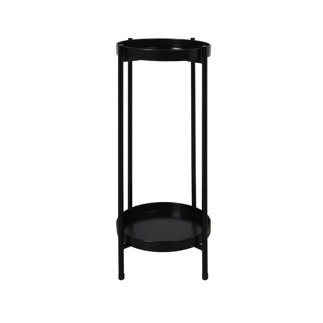 2 Tier Large Indoor Outdoor Plant Stand - Black - Rivercity House & Home Co. (ABN 18 642 972 209) - Affordable Modern Furniture Australia