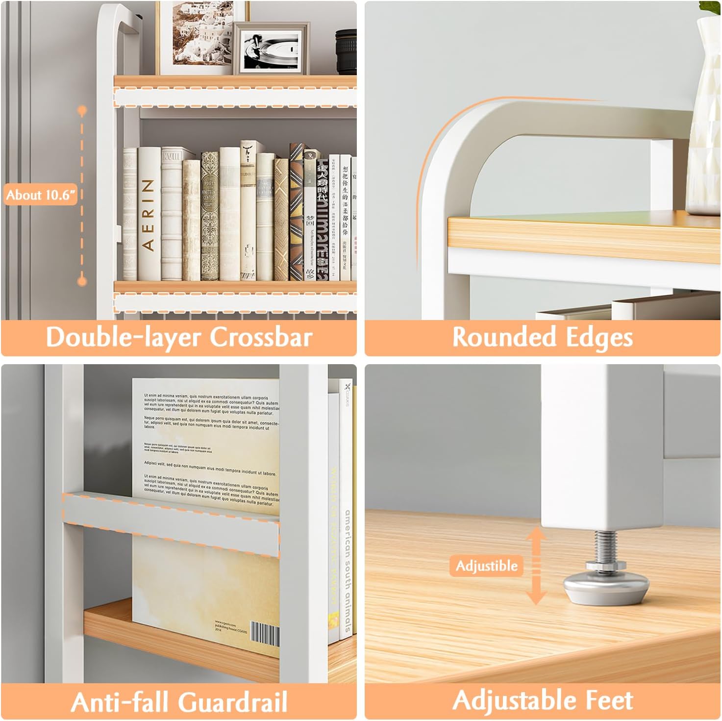 2 - Tier Metal Desktop Hutch Bookshelf with Grid Panel for Computer Desk and Office Countertop - Furniture > Office > Desks - Rivercity House & Home Co. (ABN 18 642 972 209) - Affordable Modern Furniture Australia