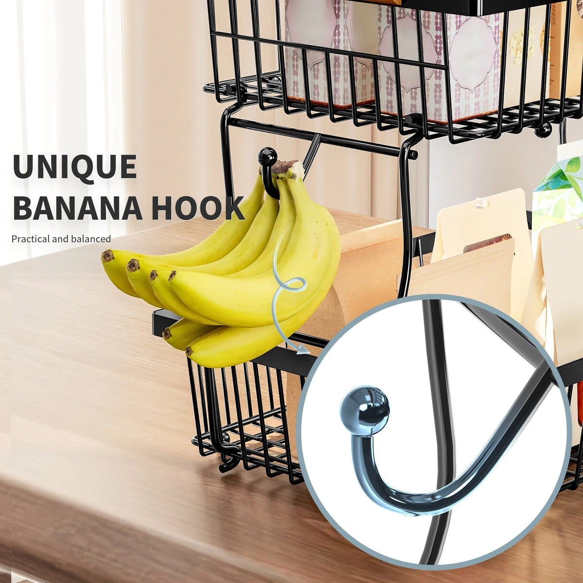 2-Tier Metal Fruit and Vegetable Storage Basket - Home & Garden > Kitchenware > Food Storage - Rivercity House & Home Co. (ABN 18 642 972 209) - Affordable Modern Furniture Australia