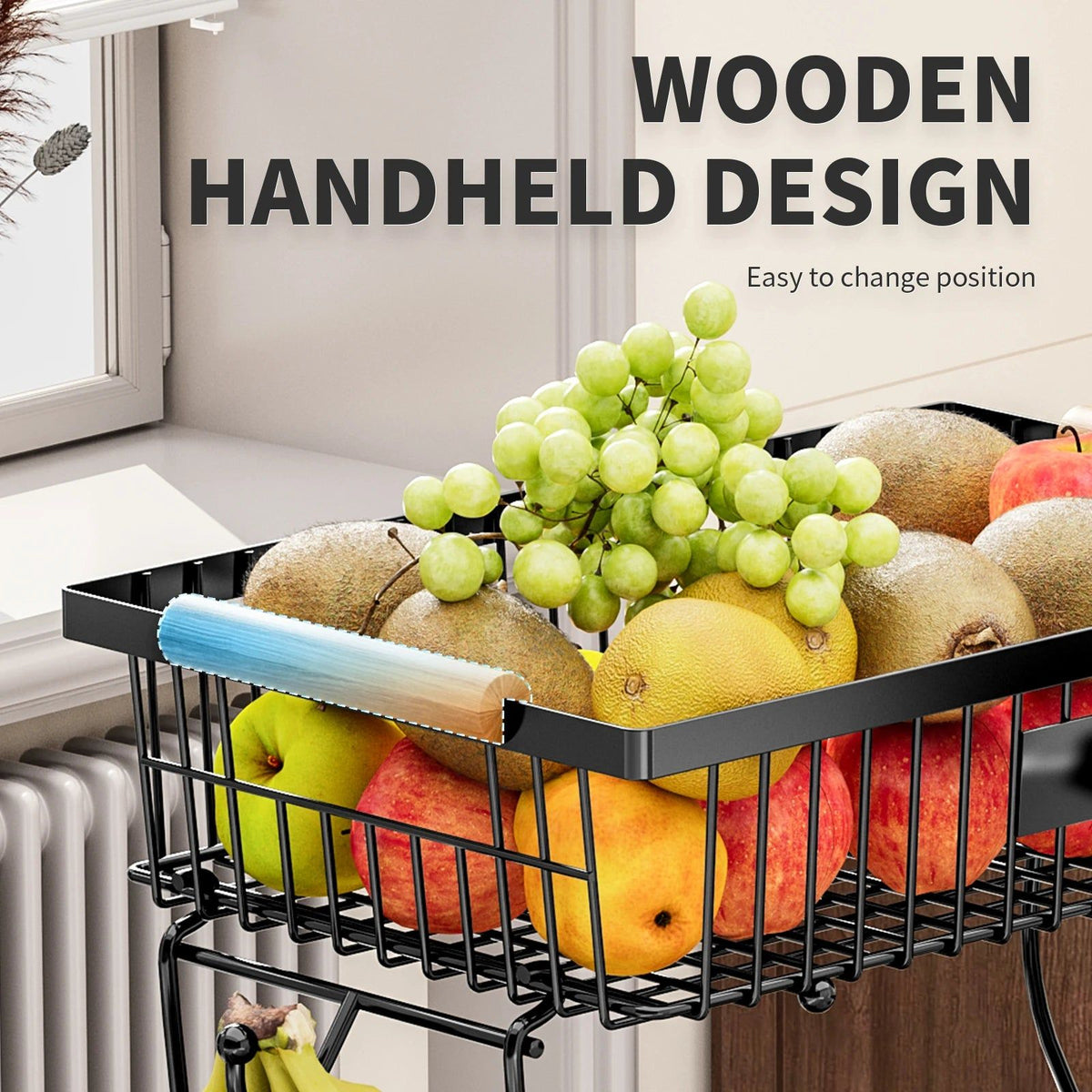 2-Tier Metal Fruit and Vegetable Storage Basket - Home & Garden > Kitchenware > Food Storage - Rivercity House & Home Co. (ABN 18 642 972 209) - Affordable Modern Furniture Australia