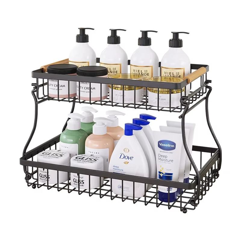 2 - Tier Metal Fruit Basket Kitchen Counter Organiser with Handles for Fruits & Vegetables - Black - Home & Garden > Kitchenware > Food Storage - Rivercity House & Home Co. (ABN 18 642 972 209) - Affordable Modern Furniture Australia