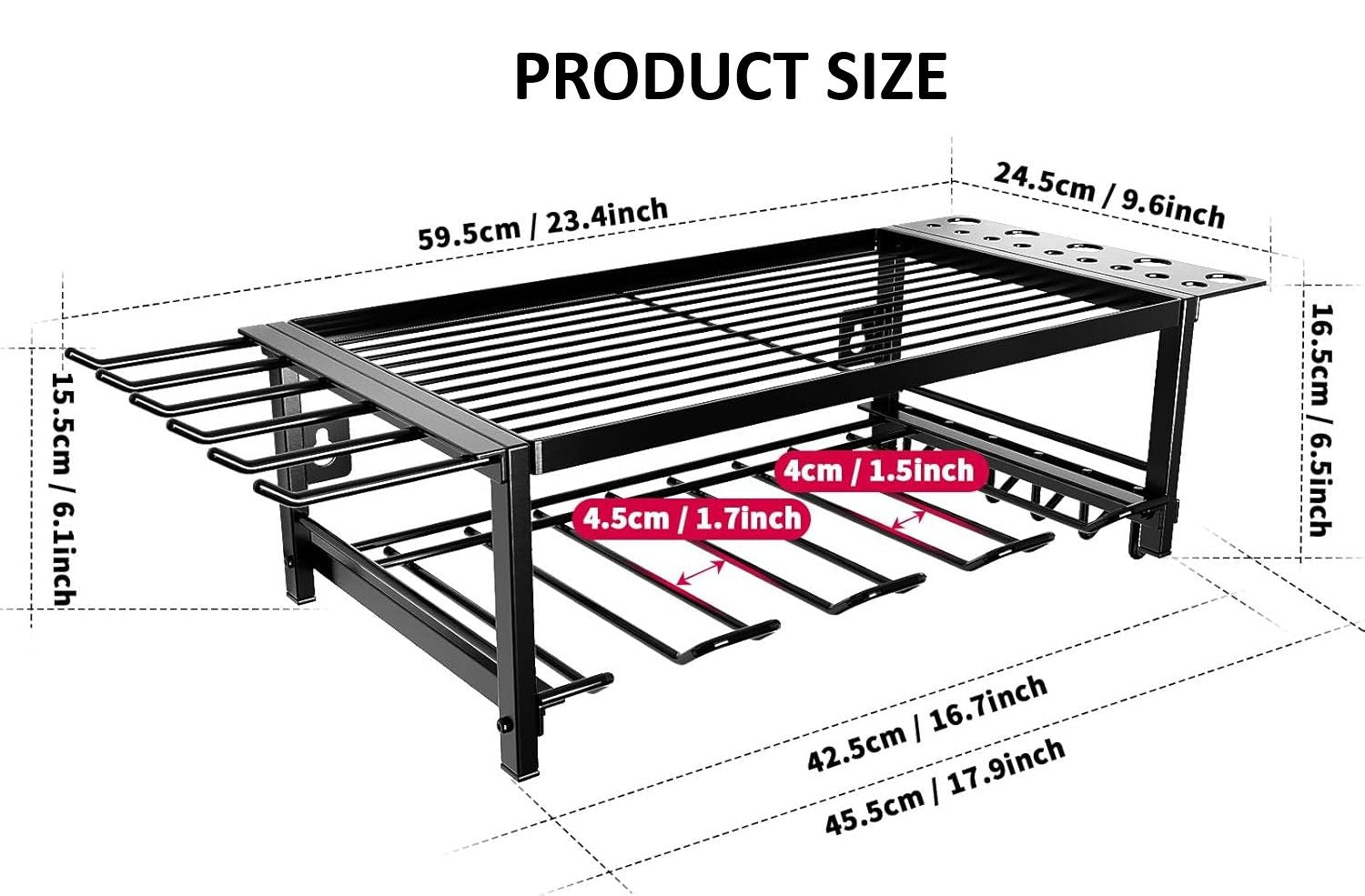 2 - Tier Power Tool Rack Organizer Wall Mount with Drill Holder & Wrench Hooks for Cordless Tools & Workshop Organization - Home & Garden > Garden Tools > Gardening Accessories - Rivercity House & Home Co. (ABN 18 642 972 209) - Affordable Modern Furniture Australia