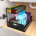2 Tier Under Sink Organiser with Sliding Drawers for Kitchen & Bathroom - Metal