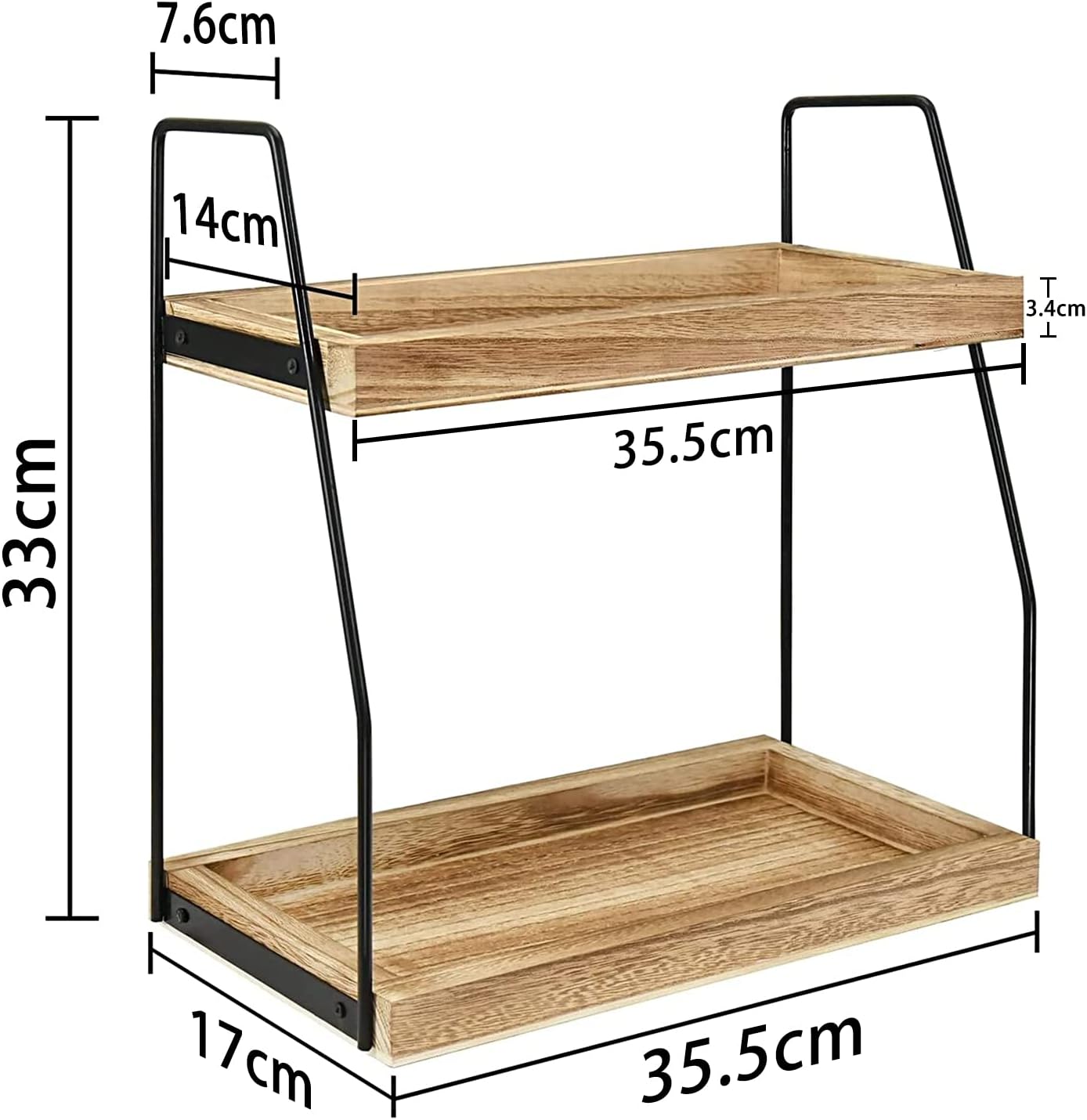 2 - Tier Wooden Coffee Station Rack Organizer for Coffee Bar, Condiments, Syrups, Storage Jars & Spice Storage Shelf - Furniture > Office > Storage Cabinets - Rivercity House & Home Co. (ABN 18 642 972 209) - Affordable Modern Furniture Australia