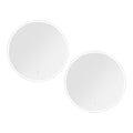 2 Pack 80cm Round LED Wall Mirror with Touch Light for Bathroom Vanity - White