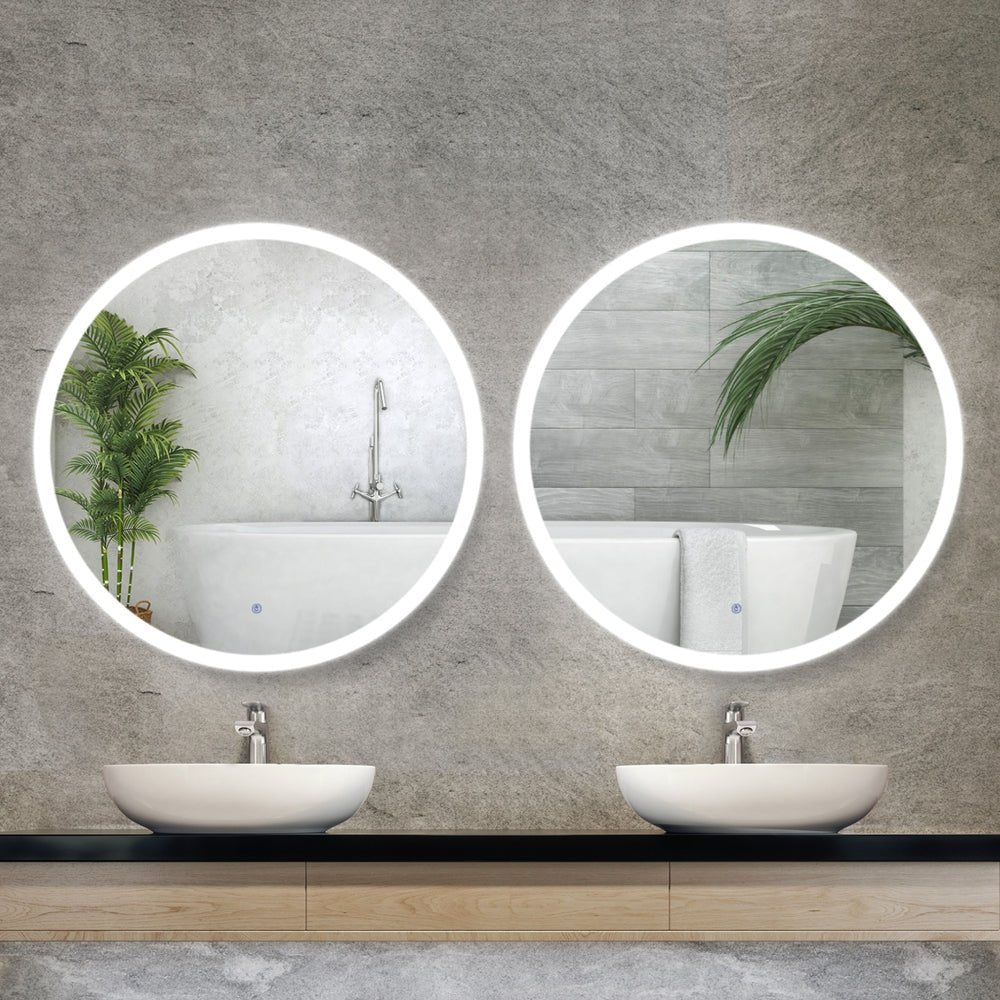 2 Wall Mirror 80cm with Led light Makeup Home Decor Bathroom Round Vanity - Health & Beauty > Makeup > Makeup Mirrors - Rivercity House & Home Co. (ABN 18 642 972 209) - Affordable Modern Furniture Australia