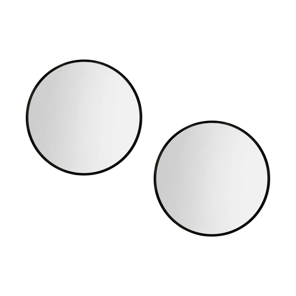 2 Wall Mirror Makeup 50cm Home Decor Framed Mirrors Bathroom Round Black - Health & Beauty > Makeup > Makeup Mirrors - Rivercity House & Home Co. (ABN 18 642 972 209) - Affordable Modern Furniture Australia