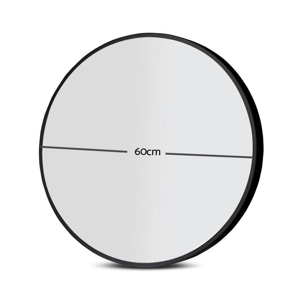 2 Wall Mirror Makeup 60cm Home Decor Framed Mirrors Bathroom Round Black - Health & Beauty > Makeup > Makeup Mirrors - Rivercity House & Home Co. (ABN 18 642 972 209) - Affordable Modern Furniture Australia