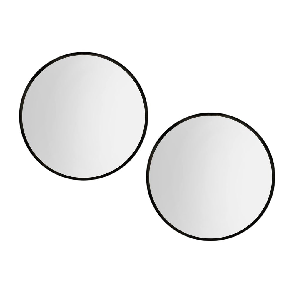 2 Wall Mirror Makeup 70cm Home Decor Framed Mirrors Bathroom Round Black - Health & Beauty > Makeup > Makeup Mirrors - Rivercity House & Home Co. (ABN 18 642 972 209) - Affordable Modern Furniture Australia