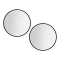 2-Pack 80cm Round Wall Mirrors for Makeup & Bathroom Decor - Black