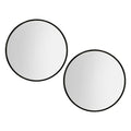 2-Pack 90cm Round Wall Mirrors for Makeup and Bathroom - Black