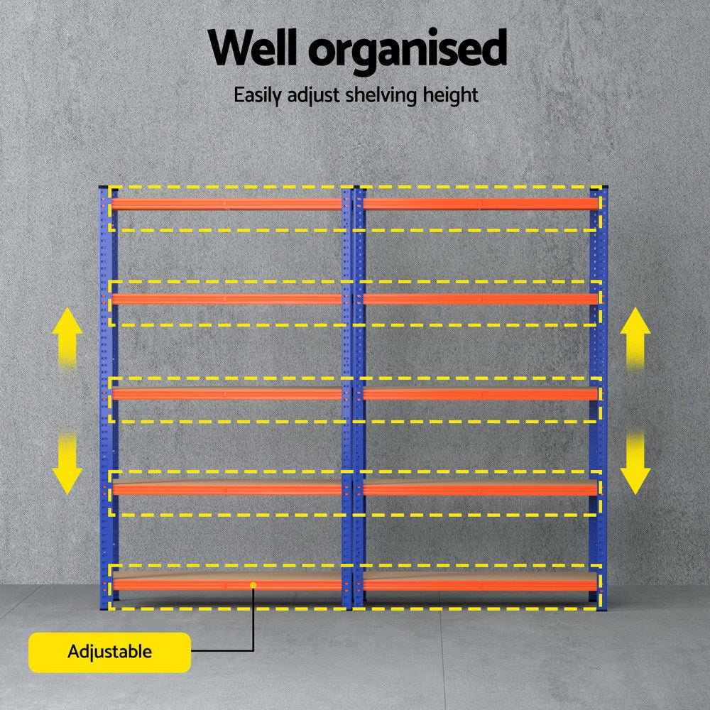 2 x 1.8M Garage Shelving Warehouse Rack - Tools > Tools Storage > Wall Storage Racks - Rivercity House & Home Co. (ABN 18 642 972 209) - Affordable Modern Furniture Australia