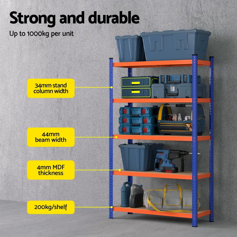 2 x 1.8M Garage Shelving Warehouse Rack - Tools > Tools Storage > Wall Storage Racks - Rivercity House & Home Co. (ABN 18 642 972 209) - Affordable Modern Furniture Australia