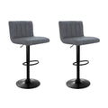 Set of 2 Savoy Gas Lift Bar Stools - Grey