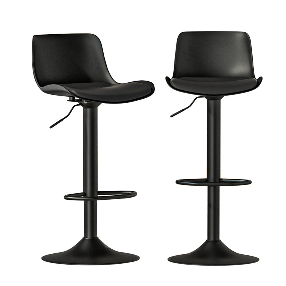 2 x Contemporary Gas Lift Swivel Bar Stools Black - Furniture > Bar Stools & Chairs - Rivercity House & Home Co. (ABN 18 642 972 209) - Affordable Modern Furniture Australia