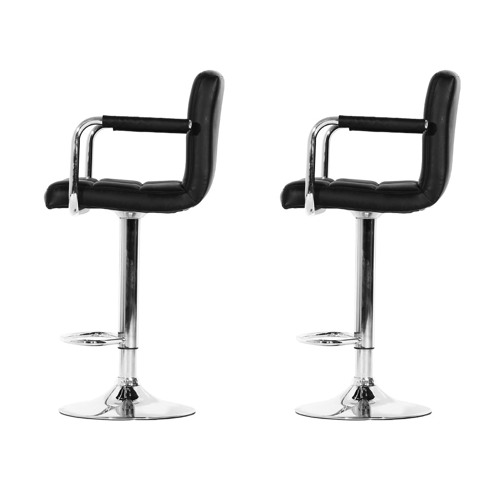 2 x Gas Lift Bar Stools Black - Rivercity House & Home Co. (ABN 18 642 972 209) - Affordable Modern Furniture Australia