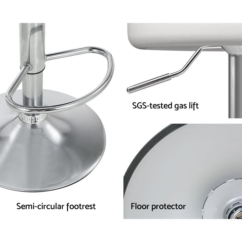 2 x Nuvo Bar Stools PU Leather - White - Furniture > Bar Stools & Chairs - Rivercity House & Home Co. (ABN 18 642 972 209) - Affordable Modern Furniture Australia