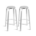 Set of 2 Outdoor Bar Stools Patio Furniture Indoor Bistro Kitchen Aluminum