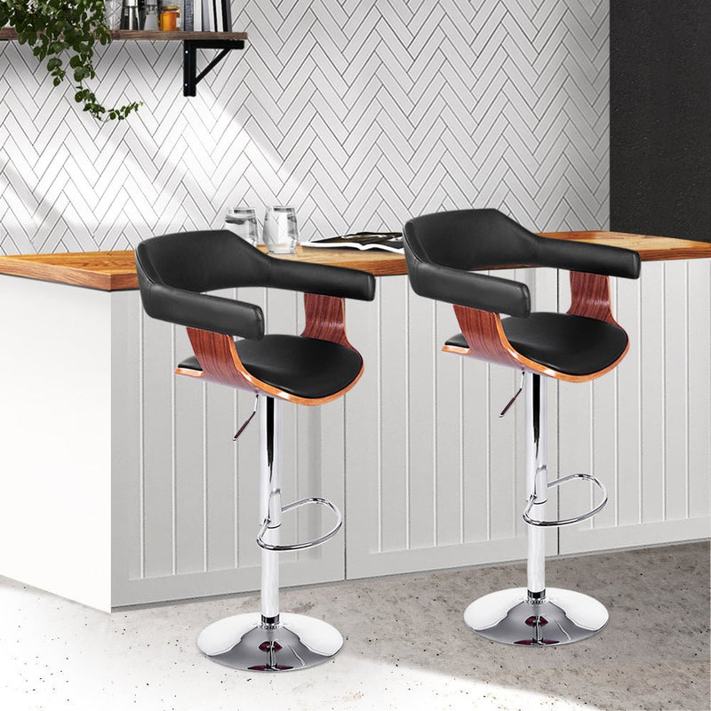 2 x Wooden Bar Stools - Rivercity House & Home Co. (ABN 18 642 972 209) - Affordable Modern Furniture Australia