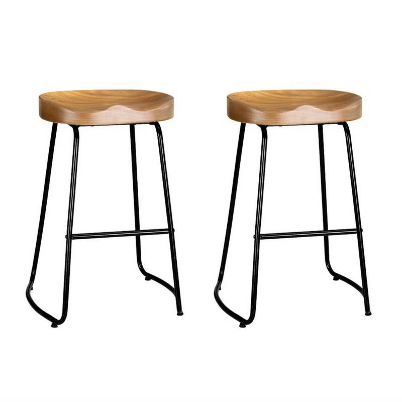 2 x Wooden Barstools 65CM - Rivercity House & Home Co. (ABN 18 642 972 209) - Affordable Modern Furniture Australia