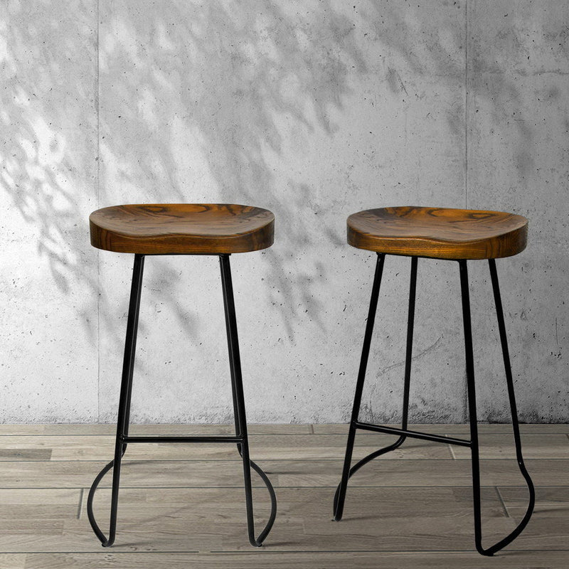 2 x Wooden Barstools - Rivercity House & Home Co. (ABN 18 642 972 209) - Affordable Modern Furniture Australia