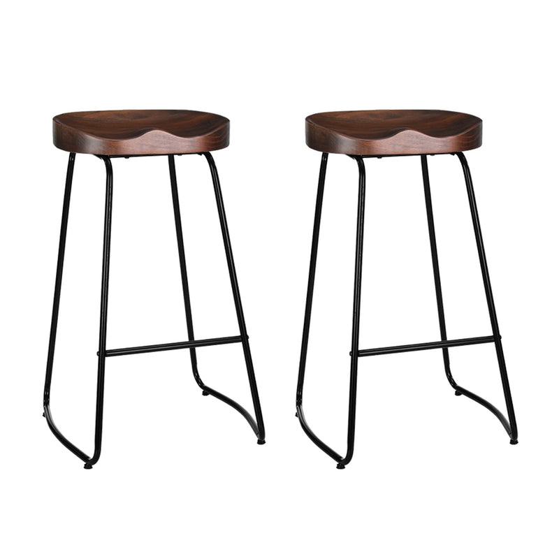 2 x Wooden Barstools - Rivercity House & Home Co. (ABN 18 642 972 209) - Affordable Modern Furniture Australia