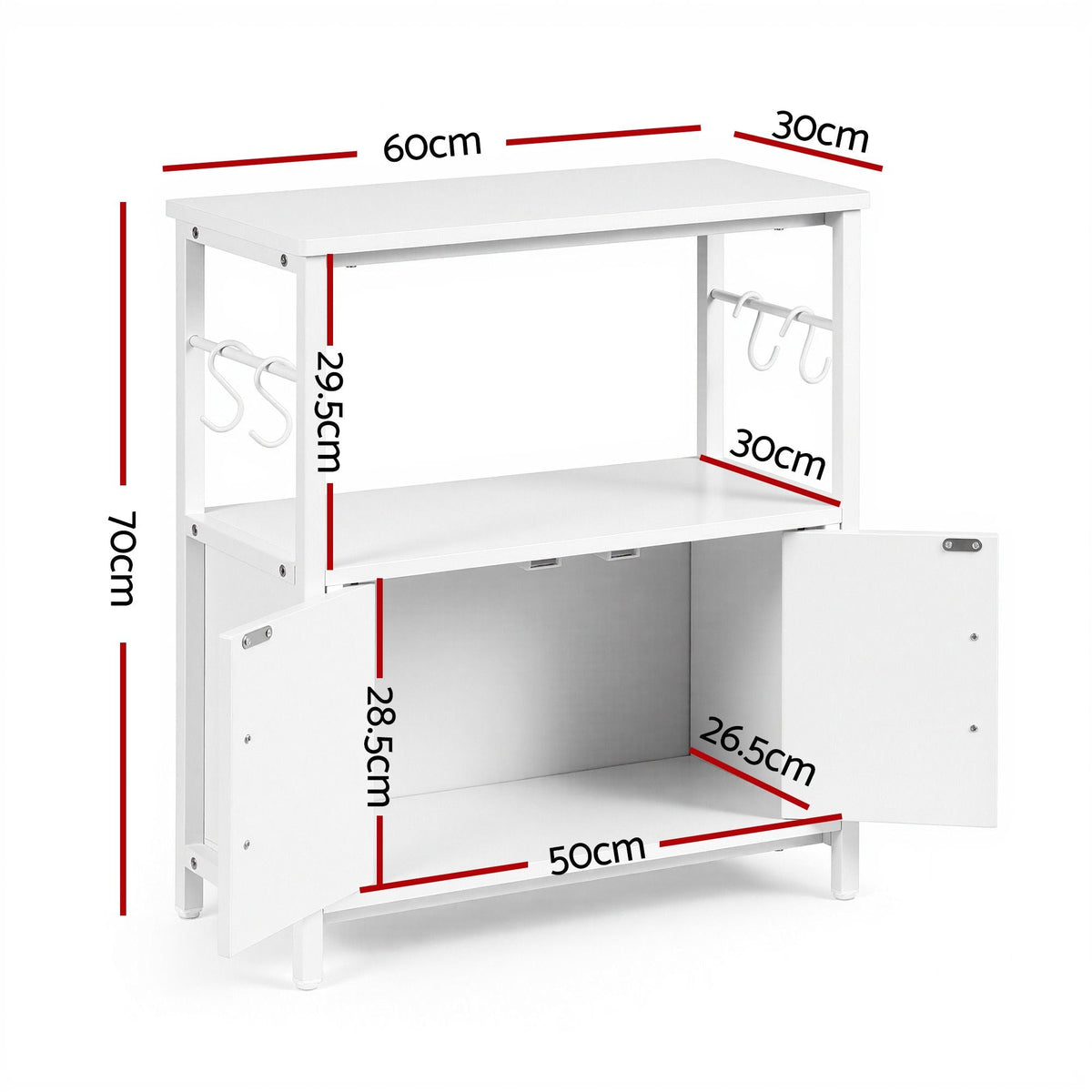 20 Gallon 3-Tier Aquarium Stand with Storage Cabinet and Open Shelf - White - Furniture > Living Room > Bookcases & Shelves - Rivercity House & Home Co. (ABN 18 642 972 209) - Affordable Modern Furniture Australia