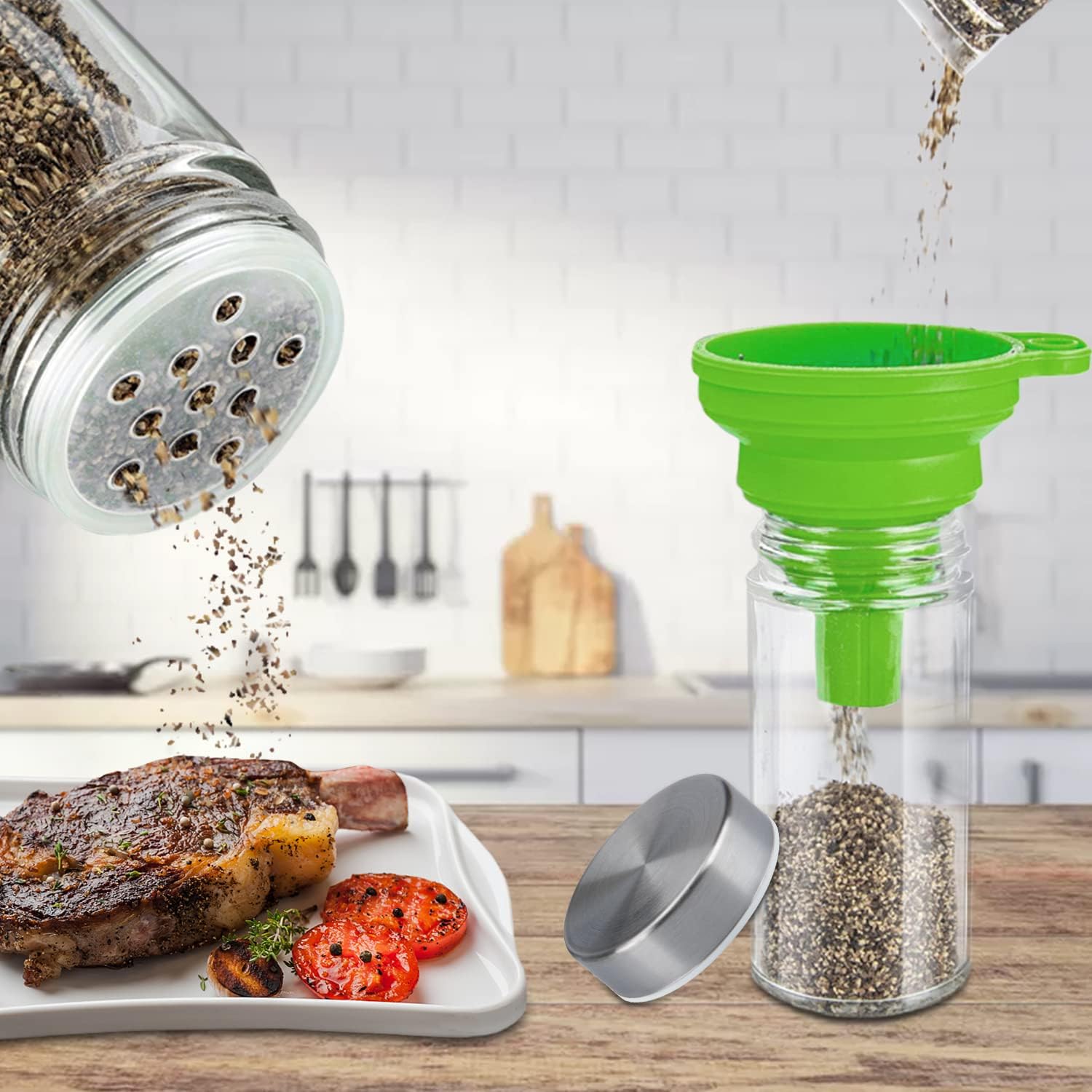 20 - Jar Spice Rack Organizer Storage for Kitchen Countertop or Cabinet - Home & Garden > DIY > Kitchen & Bathroom DIY - Rivercity House & Home Co. (ABN 18 642 972 209) - Affordable Modern Furniture Australia