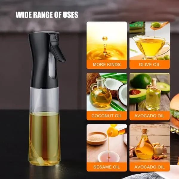 200 mL BPA-Free Fine Mist Oil Spray Bottle for Cooking, Air Fryers, Grilling and Roasting - Black - Home & Garden > Kitchenware > Kitchen Utensils - Rivercity House & Home Co. (ABN 18 642 972 209) - Affordable Modern Furniture Australia