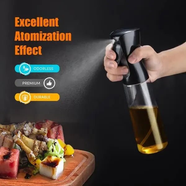 200 mL BPA-Free Fine Mist Oil Spray Bottle for Cooking, Air Fryers, Grilling and Roasting - Black - Home & Garden > Kitchenware > Kitchen Utensils - Rivercity House & Home Co. (ABN 18 642 972 209) - Affordable Modern Furniture Australia
