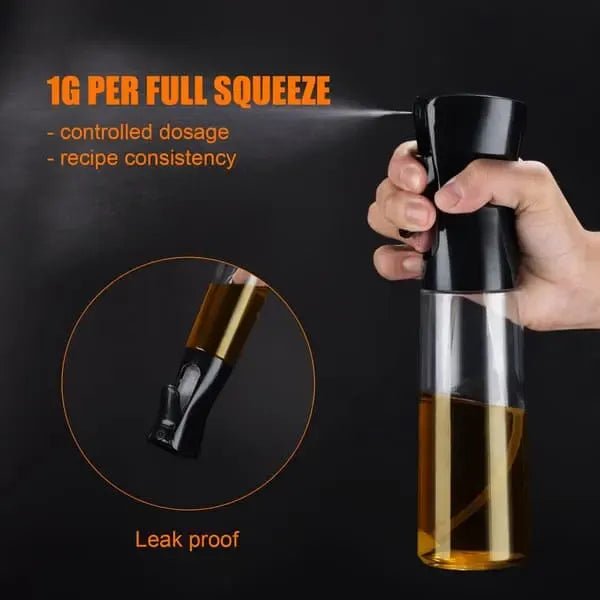 200 mL BPA-Free Fine Mist Oil Spray Bottle for Cooking, Air Fryers, Grilling and Roasting - Black - Home & Garden > Kitchenware > Kitchen Utensils - Rivercity House & Home Co. (ABN 18 642 972 209) - Affordable Modern Furniture Australia