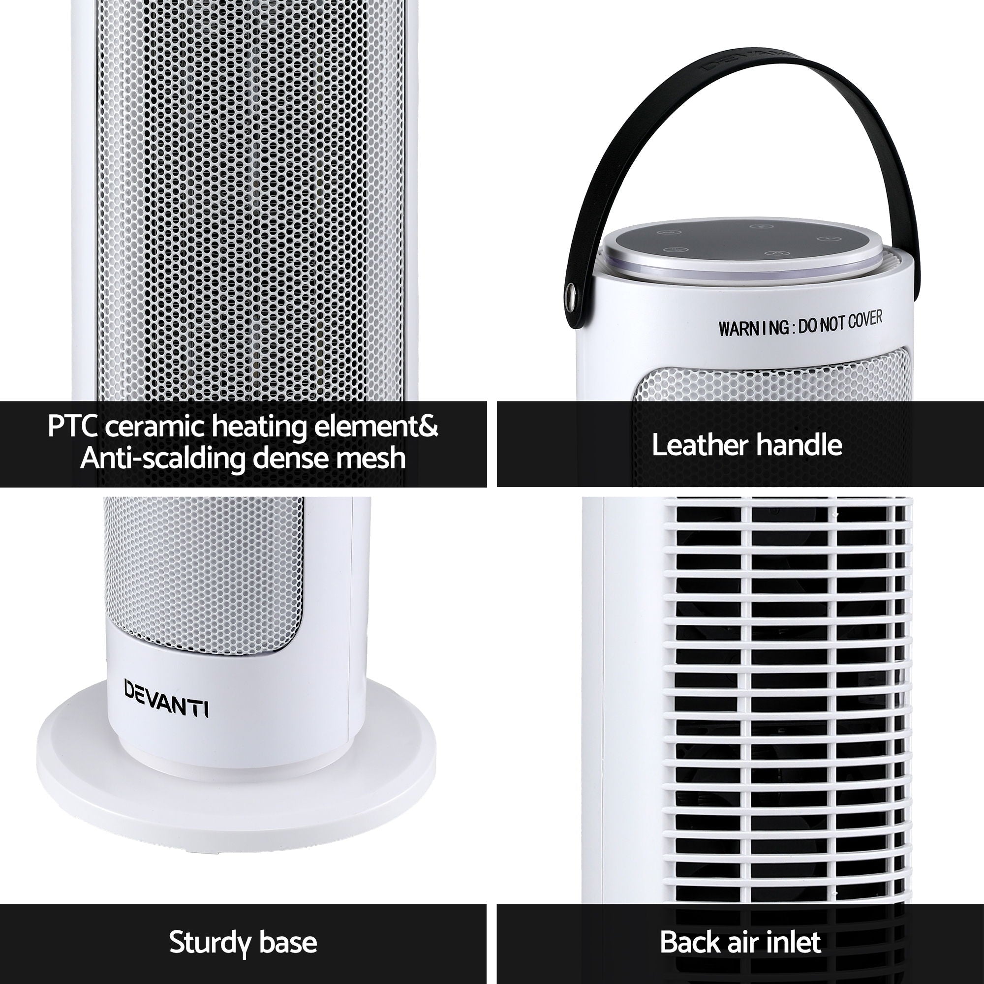 2000W Ceramic Tower Heater Space Heaters Oscillating Indoor White - Appliances > Heaters > Electric Heaters - Rivercity House & Home Co. (ABN 18 642 972 209) - Affordable Modern Furniture Australia