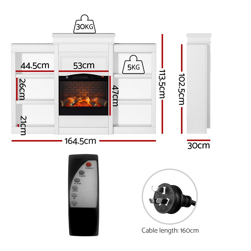 2000W Electric Fireplace Fire Heater White - Appliances > Heaters > Electric Heaters - Rivercity House & Home Co. (ABN 18 642 972 209) - Affordable Modern Furniture Australia