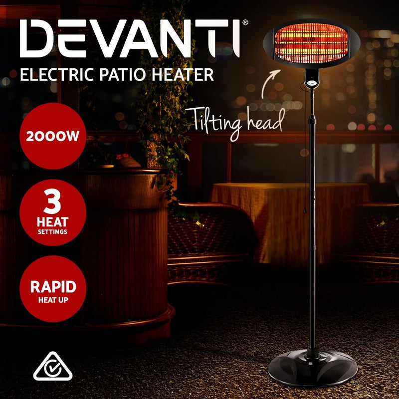 2000w Electric Portable Patio Strip Heater - Rivercity House & Home Co. (ABN 18 642 972 209) - Affordable Modern Furniture Australia